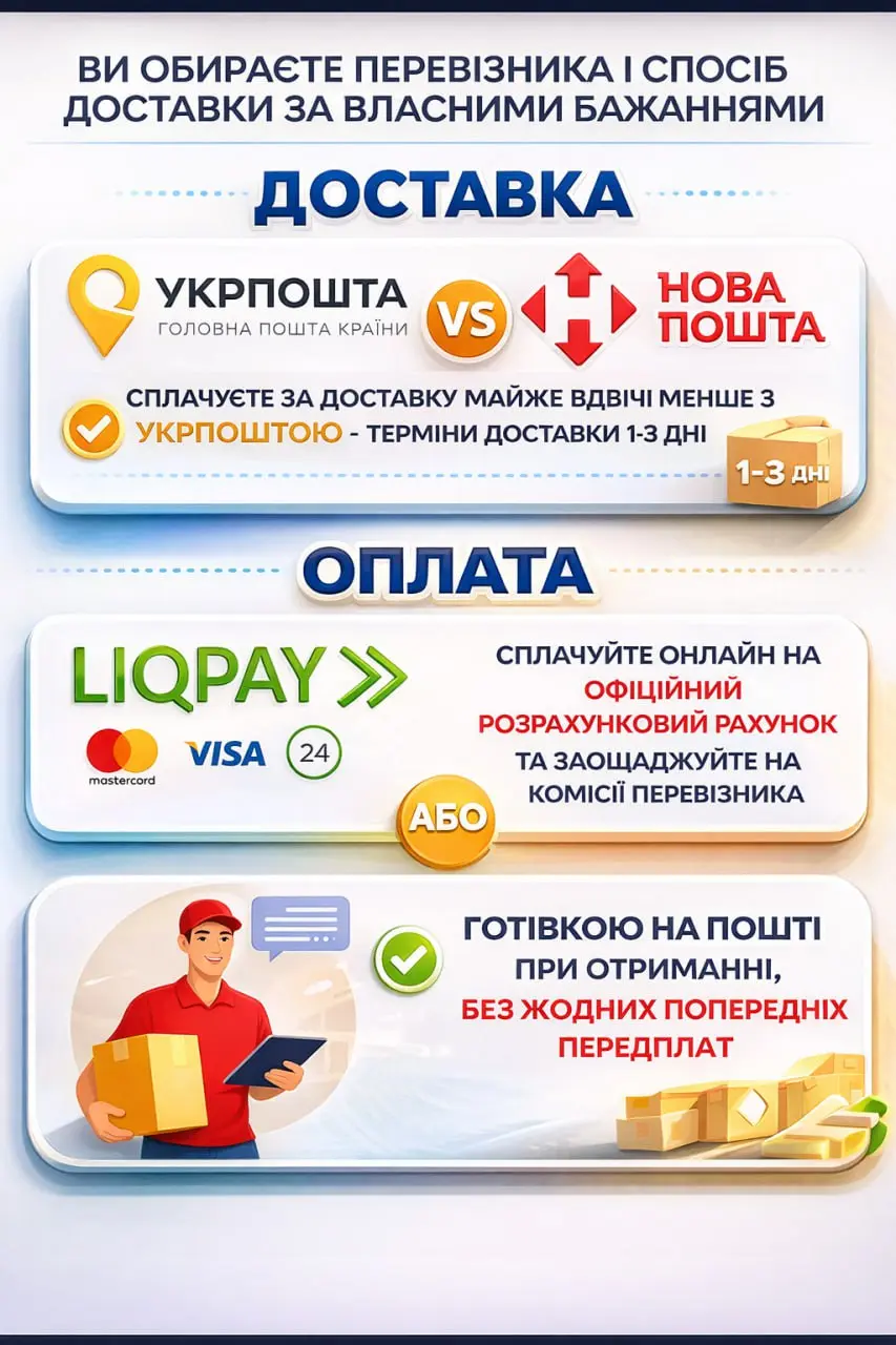 Доставка та оплата замовлення